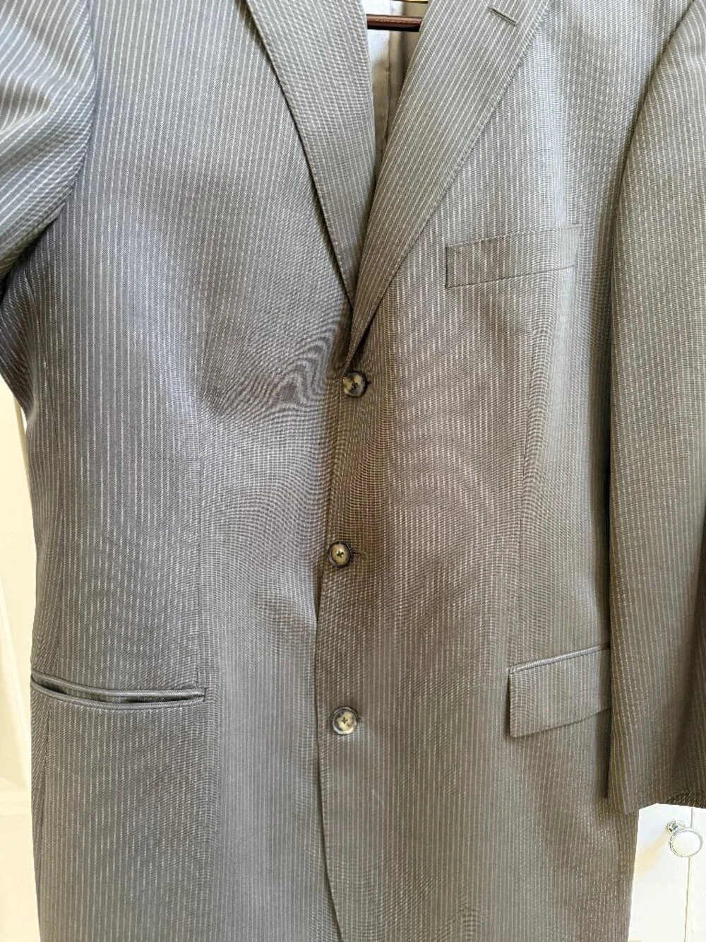 Men's Boss by Hugo Boss Pinstripe Suit - Size 46 Jacket/33